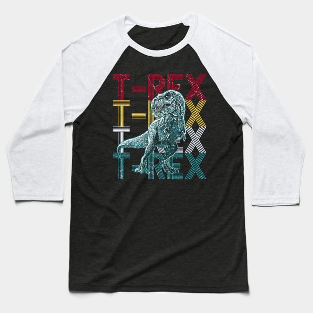 T-Rex Dinosaur Baseball T-Shirt by Mila46